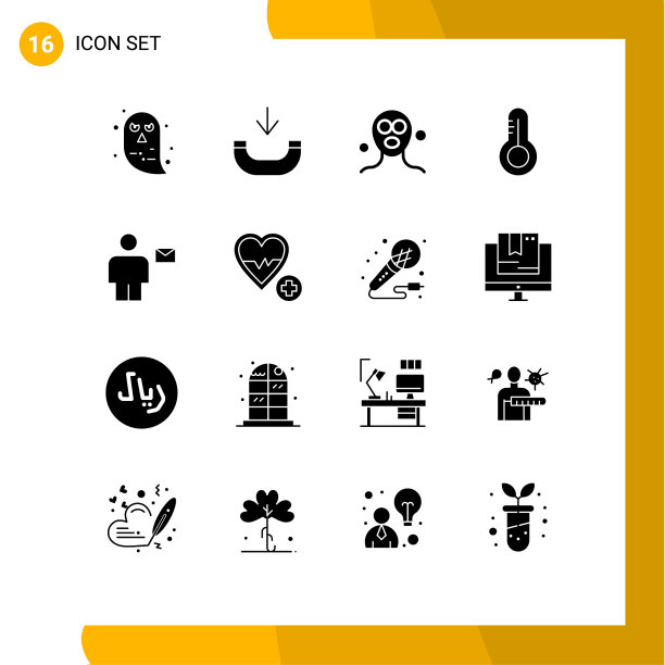 16个适用于网络和移动的通用实体符号图片下载