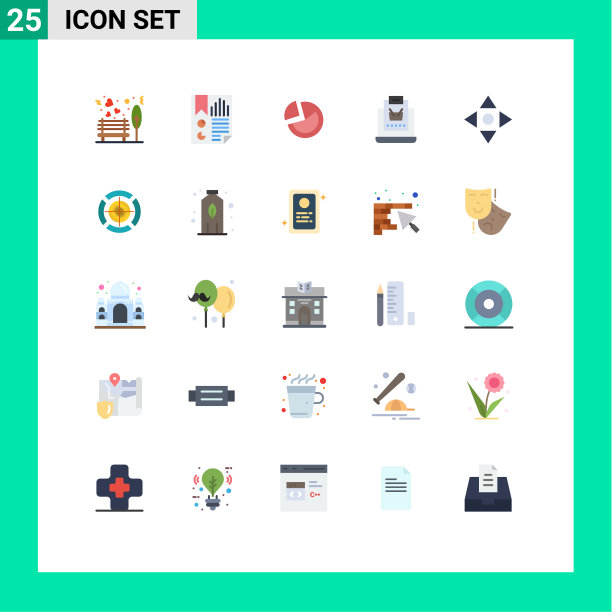 设置25个现代UI图标符号标志图片下载