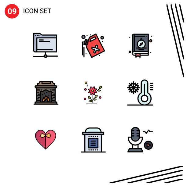 填充线平色包9个通用符号图片下载