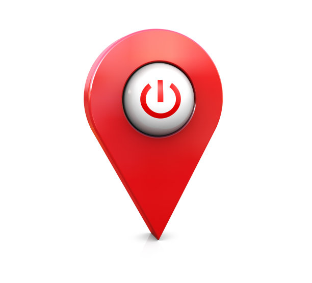 带有GPS标记的开关符号图片下载