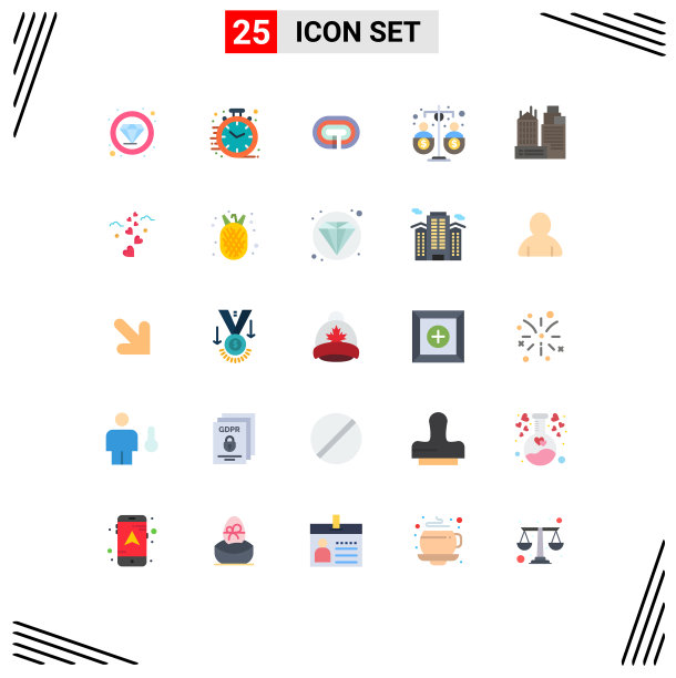 设置25个商业平面颜色包图片下载