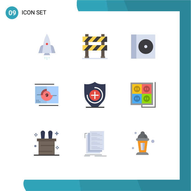 设置9个现代UI图标符号标志图片下载