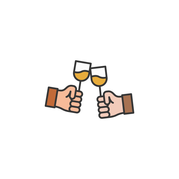 敬酒手友谊的轮廓图标。元素友谊线图标。标志、符号可用于网页、logo、手机应用、UI、UX的白底白底图片下载