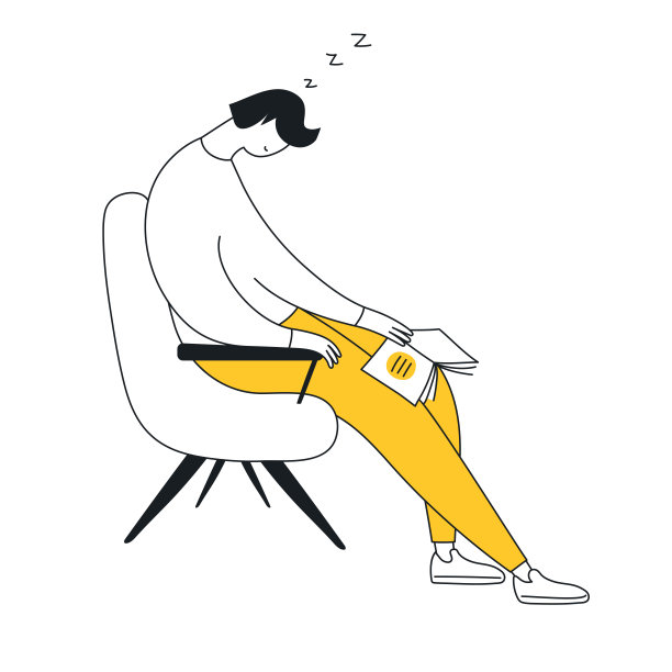 在扶手椅上睡觉或打盹的人-向量图片下载