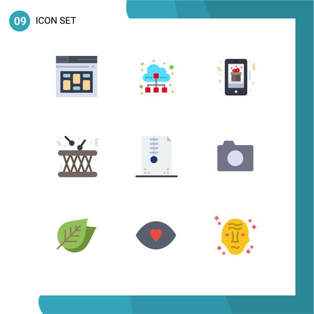 设置9个商业平面颜色包图片下载