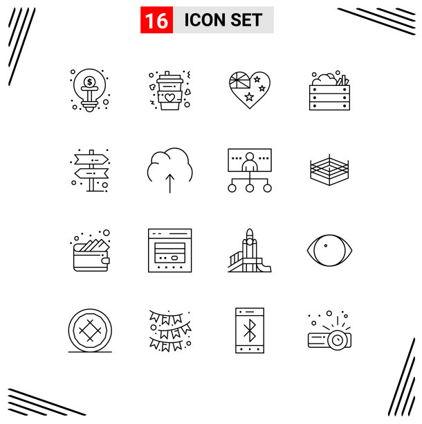 现代集16个轮廓和符号等图片下载