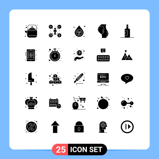 用户界面包25个基本立体字形图片下载