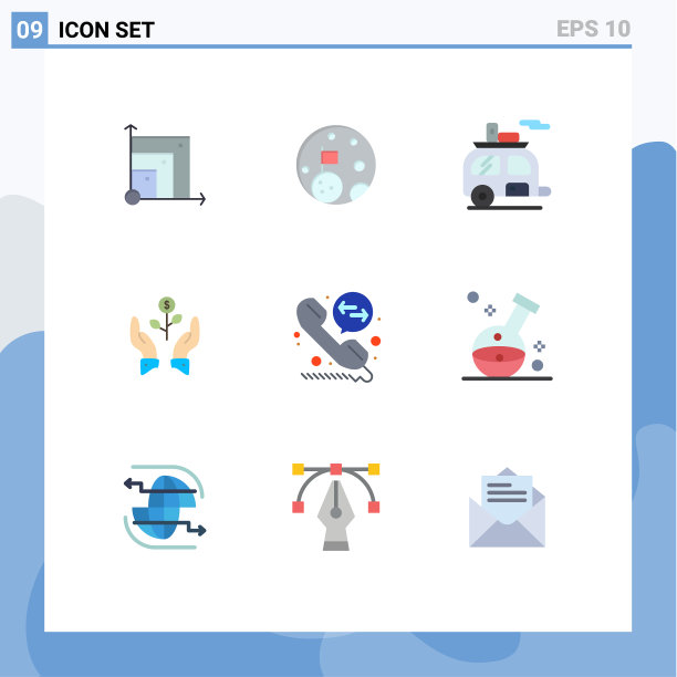 第九组现代平色为美元增长设定图片下载