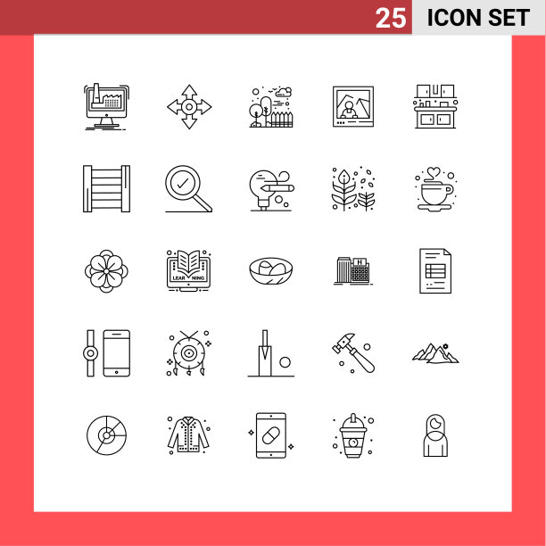 25个创意图标的现代符号和符号图片下载