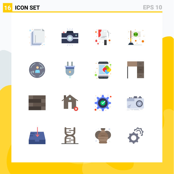 16个创意图标的现代标志和符号图片下载