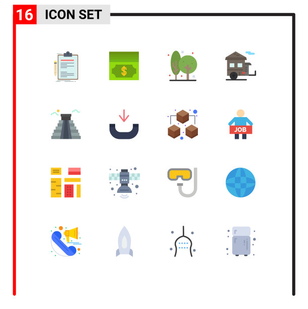 象形图设置了16个简单的平色图片下载