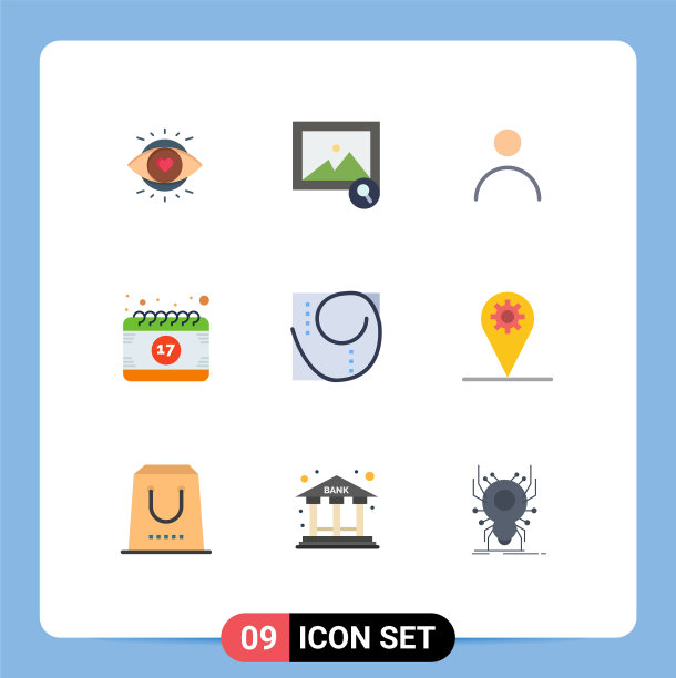 9 .平面色彩概念的网站，移动和应用程序图片下载