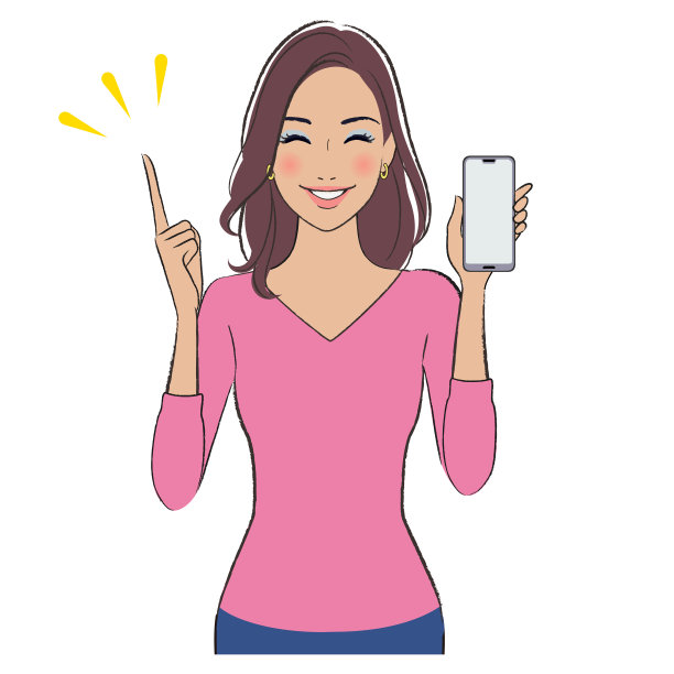 一个棕色皮肤的美女正在展示智能手机的监视器图片下载