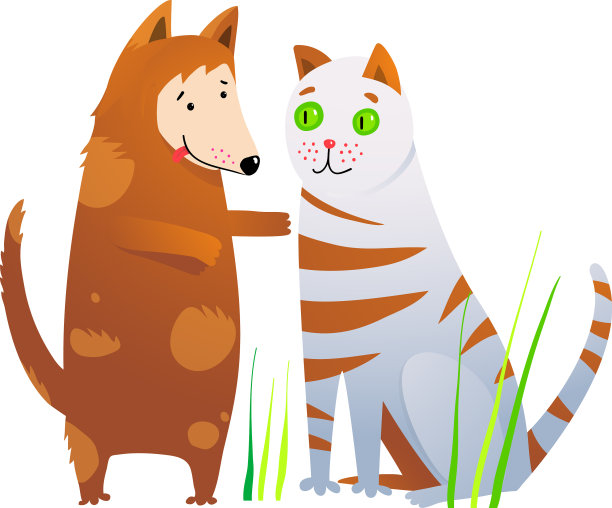 猫和狗动物卡通剪贴狗狗图片下载