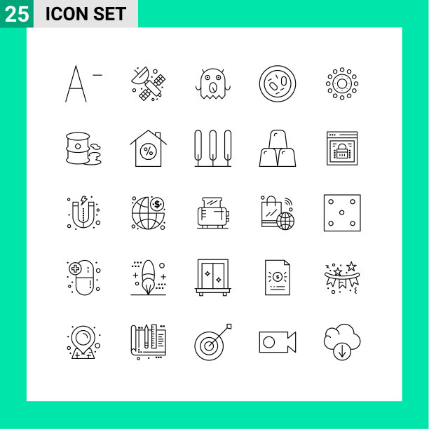 复活节线包25个通用符号图片下载