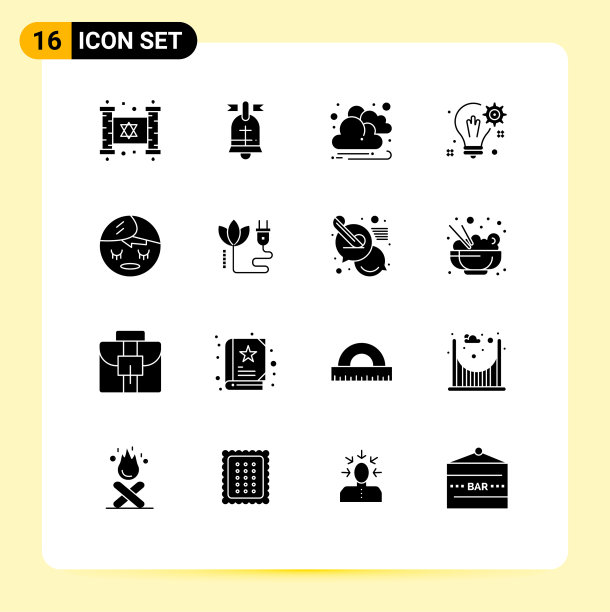 通用图标符号组16个现代立体图片下载