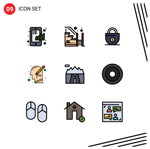 用户界面包9基本填充线平图片下载