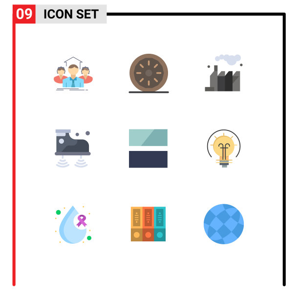 移动界面平面颜色设置9个象形图图片下载