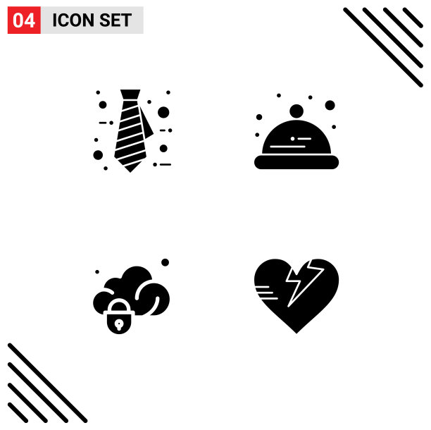 可编辑的线包4个简单的固体字形图片下载