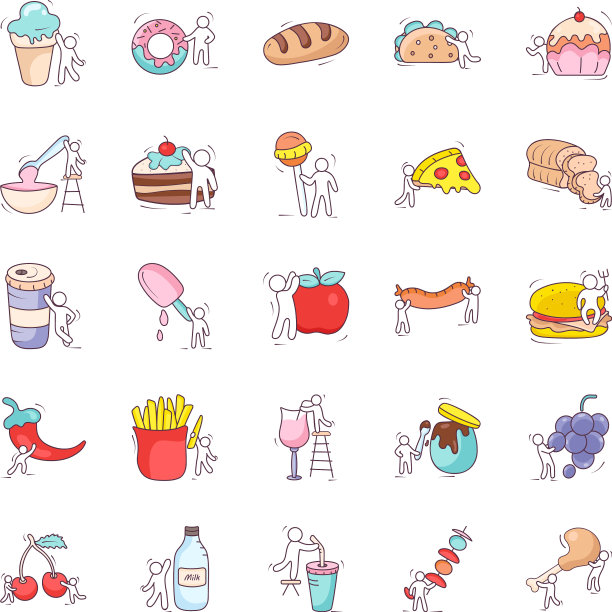 盒饭平面图标图片下载