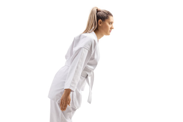 女空手道和服鞠躬图片下载