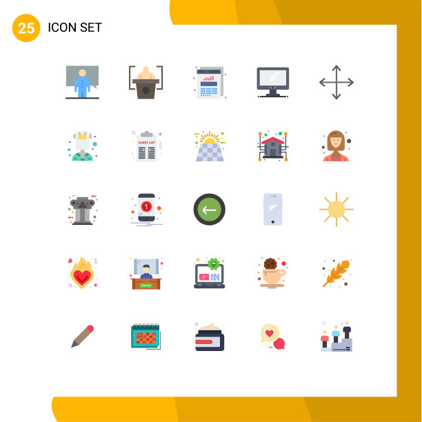 适用于网络和移动的25种通用平面颜色图片下载