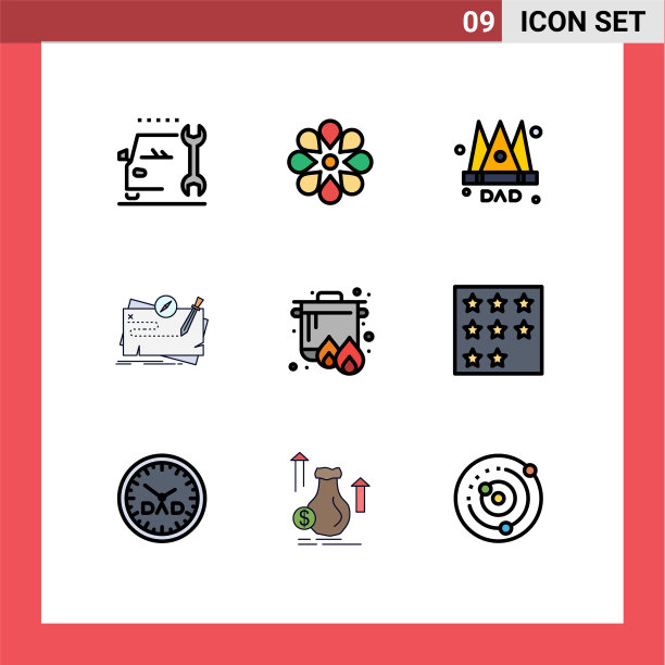 为卷筒纸设置9种通用填充线平面颜色图片下载