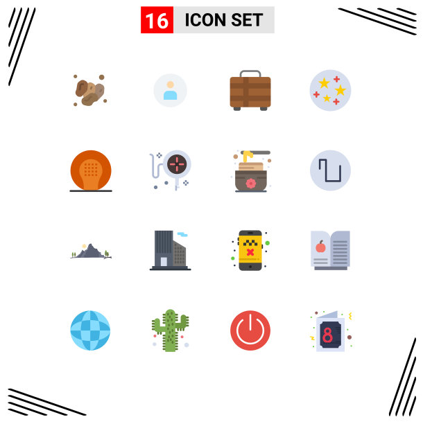 16个创意图标的现代标志和符号图片下载