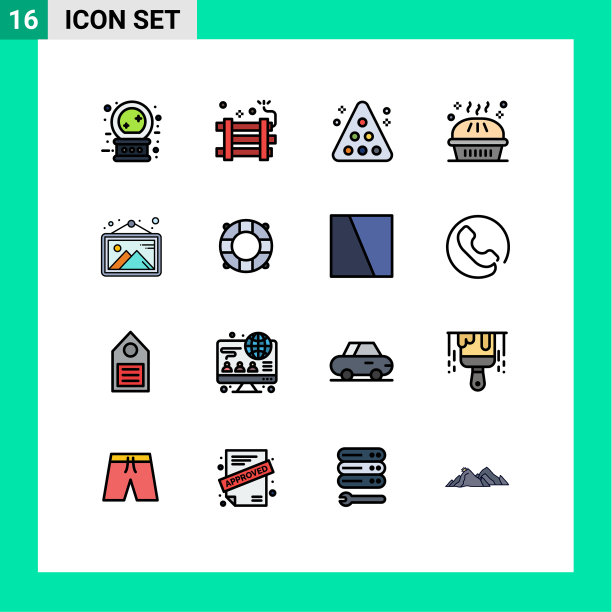 现代集16平色填充线条图片下载