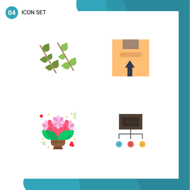 股票图标包4线标志和符号图片下载