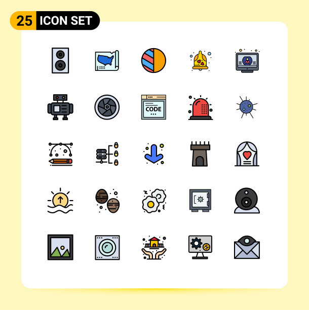 在网格上设置25个填充线平面颜色图片下载