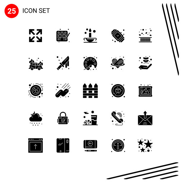 为网络和移动设置的25个通用实体符号图片下载