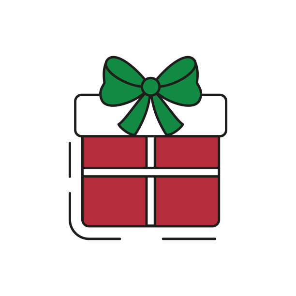 礼盒图标上的白色背景。图片下载