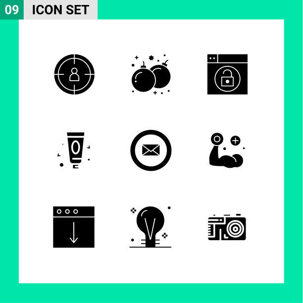 股票图标包9行符号和符号图片下载