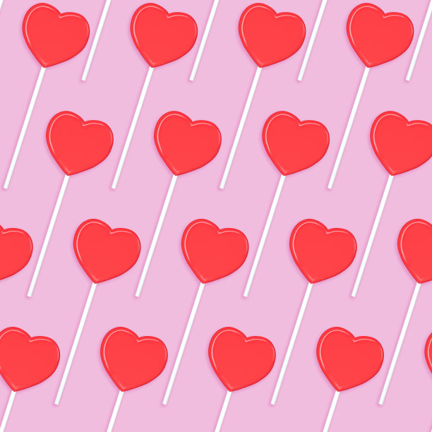 无缝质地的棒棒糖在粉红色的背景上。3D渲染和3D插图。图片下载