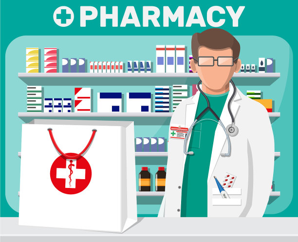 现代室内药房和男性药剂师图片下载