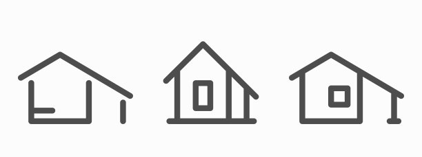 房屋图标集，家居标志矢量图图片下载