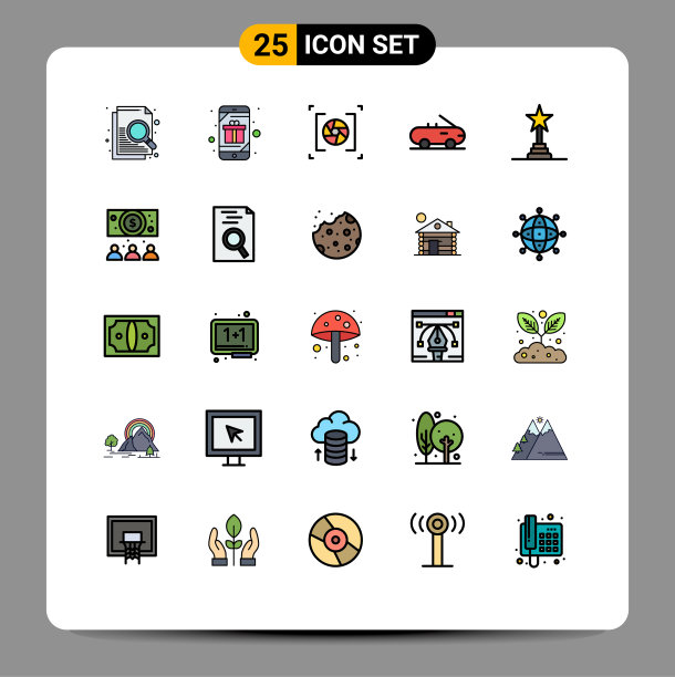 在网格上设置25个填充线平面颜色图片下载