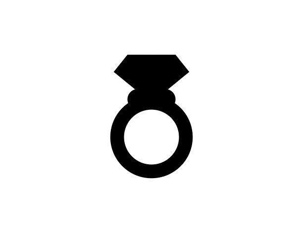 钻石戒指图标。孤立的亮环符号-向量图片下载