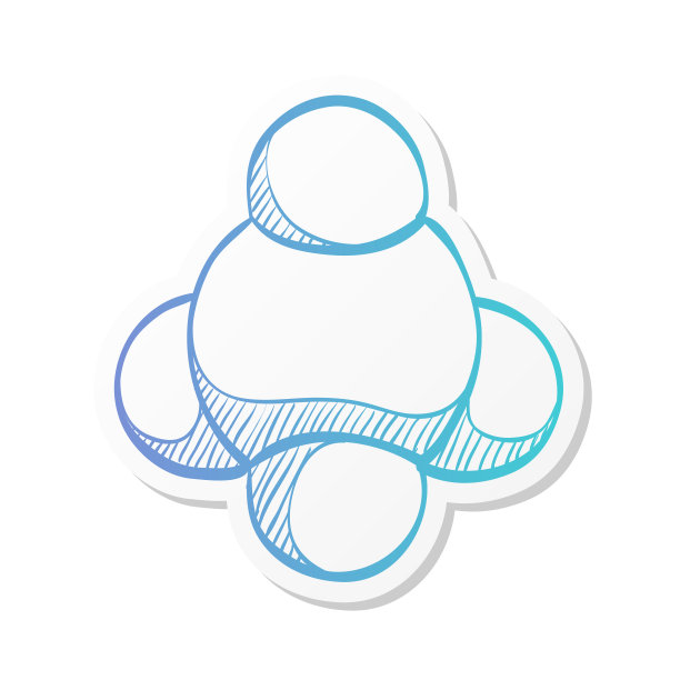 贴纸风格的图标-分子图片下载