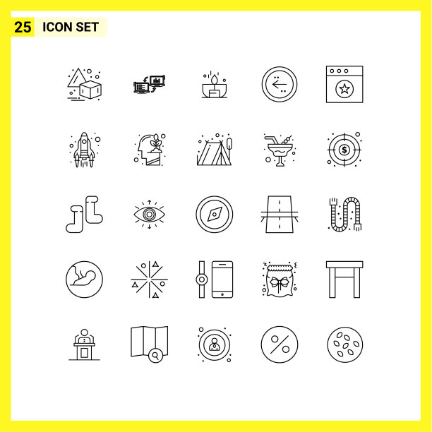 股票图标包25行符号和符号图片下载