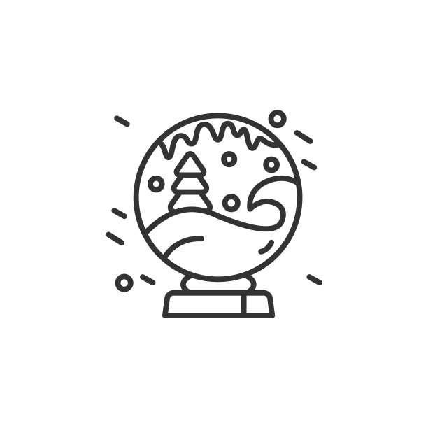 圣诞雪球线图标。新年的庆祝活动。可编辑的矢量图图片下载