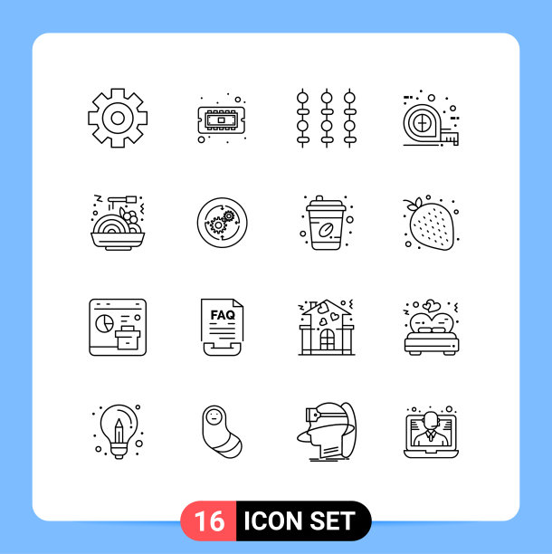 16主题大纲和可编辑符号食物图片下载