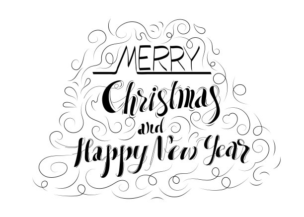 圣诞快乐和新年快乐手写字母。图片下载