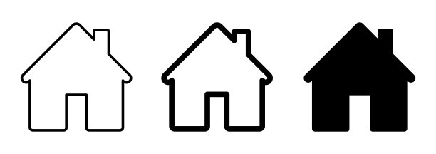 房子设置图标符号-股票向量图片下载