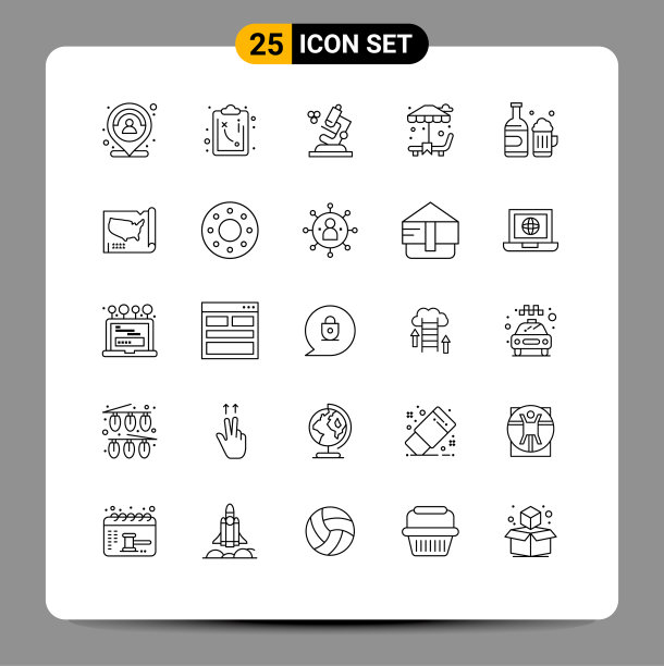 打包25条加拿大啤酒生物创意线图片下载