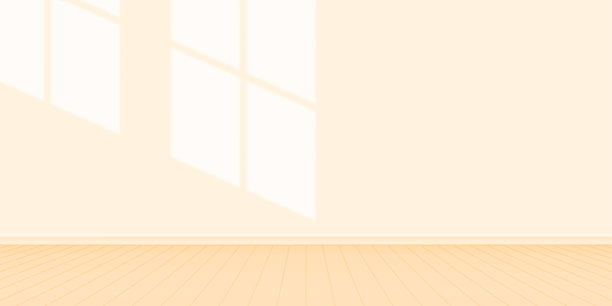 墙房间橙色粉彩与光线从窗户照射，墙室内的房子客厅，内墙空空间，粉彩黄橙墙，复制空间图片下载