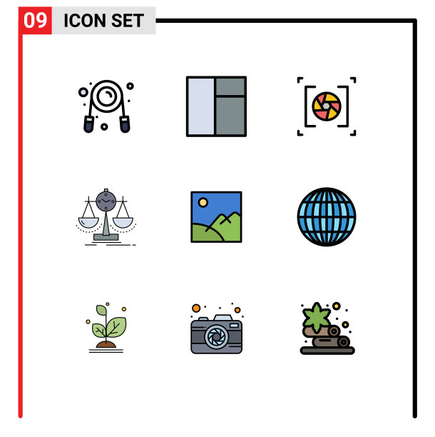 填充线平色包9个通用符号图片下载