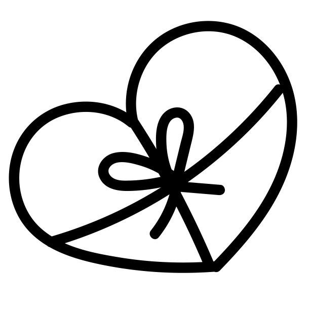 心形糖果盒的生日，着色书，涂鸦风格矢量元素图片下载