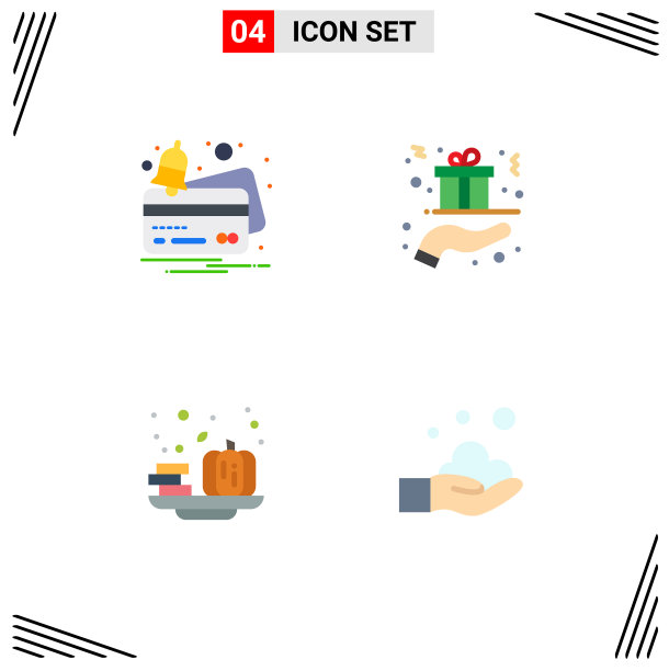 4平面图标概念的网站，移动和应用程序图片下载